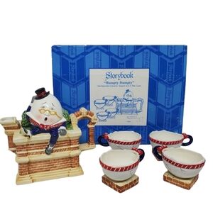 Vintage Dept 56 Storybook Collection Humpty Dumpty Nursery Rhyme Tea Set New